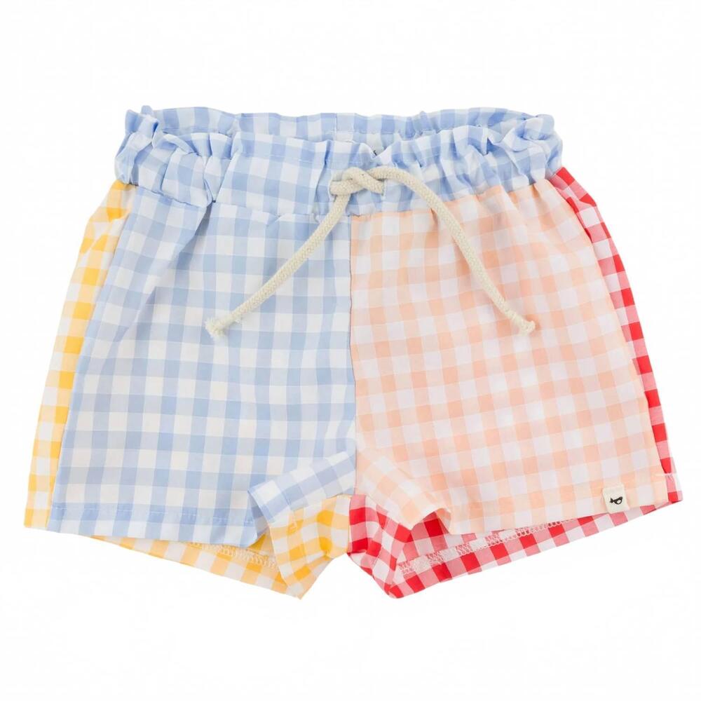 NEW OH BABY! kids multiple mixed checks emerson short in multicolor